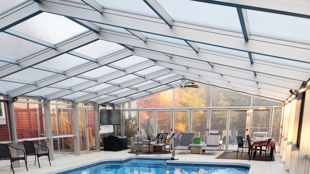 DynaDome | A retractable enclosed swimming pool.