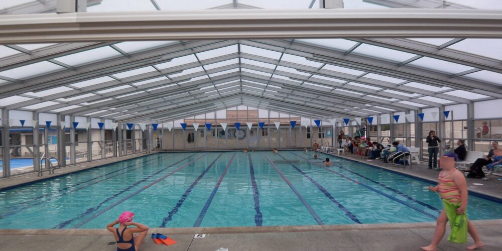 DynaDome Custom Commercial Retractable Enclosure - Pool - DaLand Swim School, Thousand Oaks, CA