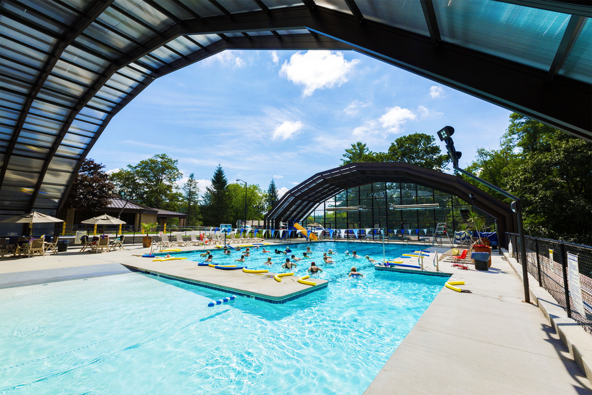 DynaDome Custom Non-Profit Retractable Enclosure - Pool - Town of Highlands Recreational Pool, Highlands, NC
